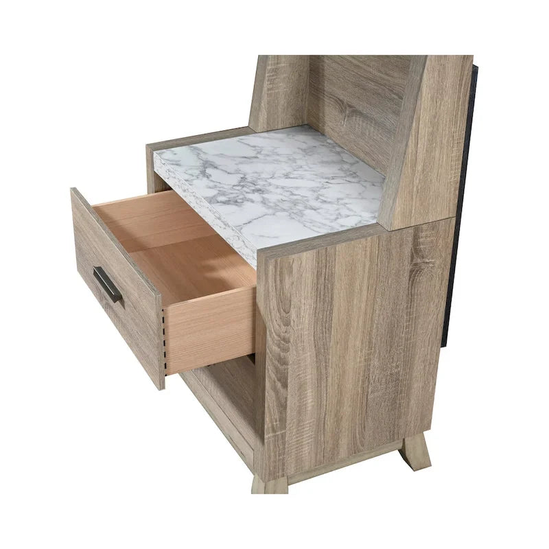 Ensemble de chambre à panneaux Daemon brun clair, 6 pièces