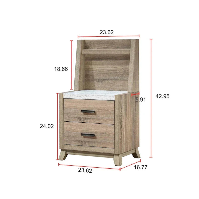 Ensemble de chambre à panneaux Daemon brun clair, 6 pièces
