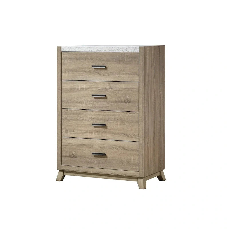 Ensemble de chambre à coucher Daemon 6 pièces, panneaux marron clair
