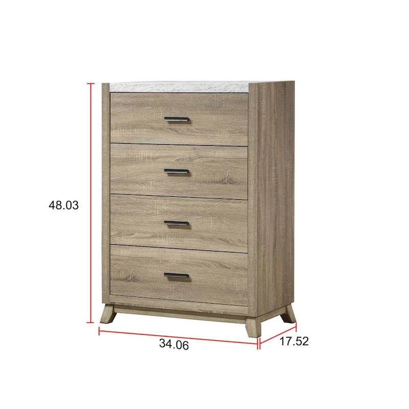 Ensemble de chambre à panneaux Daemon brun clair, 6 pièces