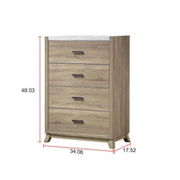 Ensemble de chambre à panneaux Daemon brun clair, 6 pièces