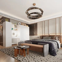 Ensemble de meubles de rangement combinant un espace de travail et une armoire avec une coiffeuse de luxe