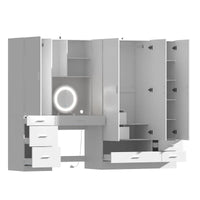 Ensemble de meubles de rangement combinant un espace de travail et une armoire avec une coiffeuse de luxe