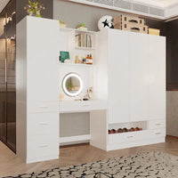 Ensemble de meubles de rangement combinant un espace de travail et une armoire avec une coiffeuse de luxe