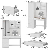 Ensemble de meubles de rangement combinant un espace de travail et une armoire avec une coiffeuse de luxe