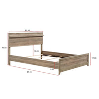 Ensemble de chambre à coucher 4 pièces avec panneaux marron clair Daemon