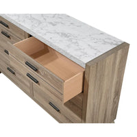 Ensemble de chambre à coucher 4 pièces avec panneaux marron clair Daemon
