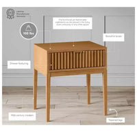 Nathan James lot de 2 tables de chevet cannelées en bois Jasper