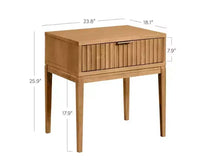 Nathan James lot de 2 tables de chevet cannelées en bois Jasper