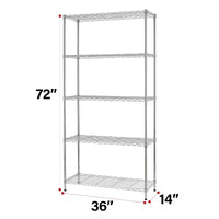 FDW rack à 5 étagères réglables en couches, acier robuste commercial pour restaurant garage cuisine