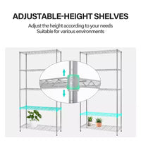 FDW rack à 5 étagères réglables en couches, acier robuste commercial pour restaurant garage cuisine