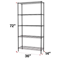 FDW rack à 5 étagères réglables en couches, acier robuste commercial pour restaurant garage cuisine