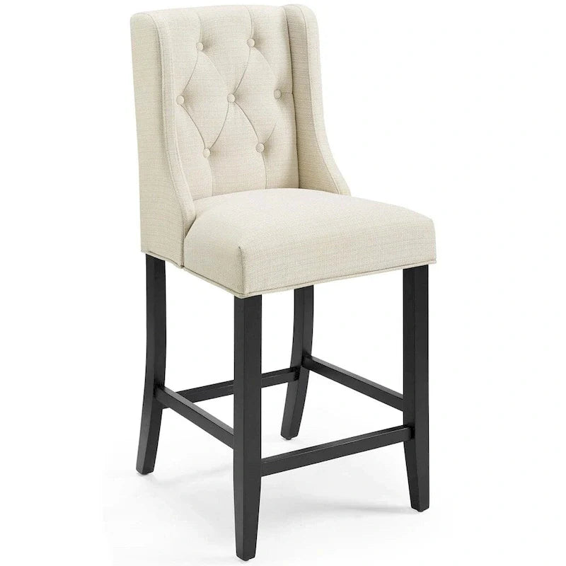Tabouret de comptoir rembourré à boutons capitonnés Ninh Copper Grove
