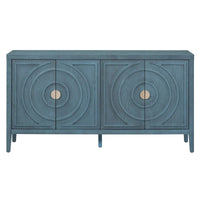 Buffet rétro avec portes et motifs à rainures circulaires - N/A