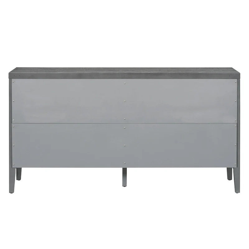 Buffet rétro avec portes et motifs à rainures circulaires - N/A