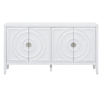Buffet rétro avec portes et motifs à rainures circulaires - N/A