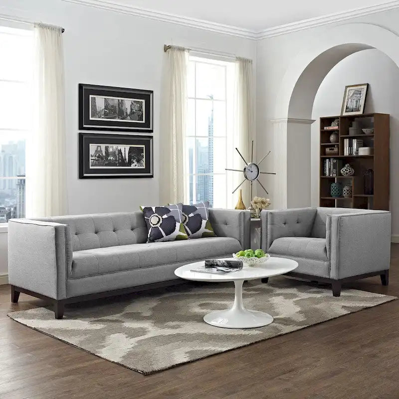 Servir l'ensemble de mobilier de salon 2 pièces capitonné