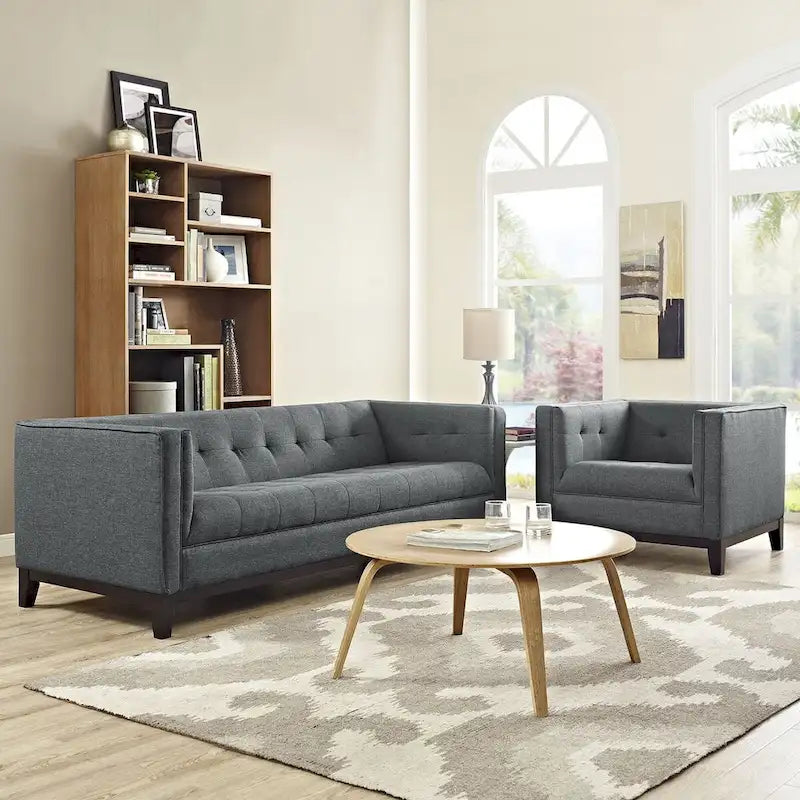Servir l'ensemble de mobilier de salon 2 pièces capitonné