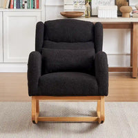 Fauteuil à bascule d'appoint moderne à dossier haut pour salon, deux poches latérales