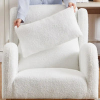 Fauteuil à bascule d'appoint moderne à dossier haut pour salon, deux poches latérales