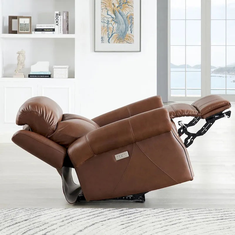 Hydeline Royce Fauteuil inclinable en cuir pleine fleur à gravité zéro avec inclinaison électrique et appui-tête