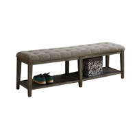 Banc en bois avec assise capitonnée