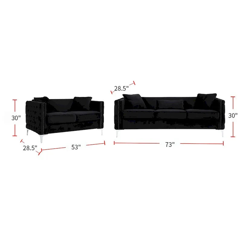 Ensemble Salon en Velours Noir