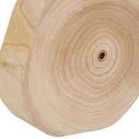 Tabouret en bois de 16 po avec plateau rond à bord vif et repose-pieds triangulaire, finition naturelle. Parfait pour un supplément de