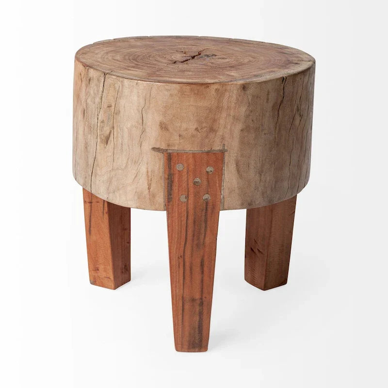 Asco tabouret rustique en bois récupéré massif