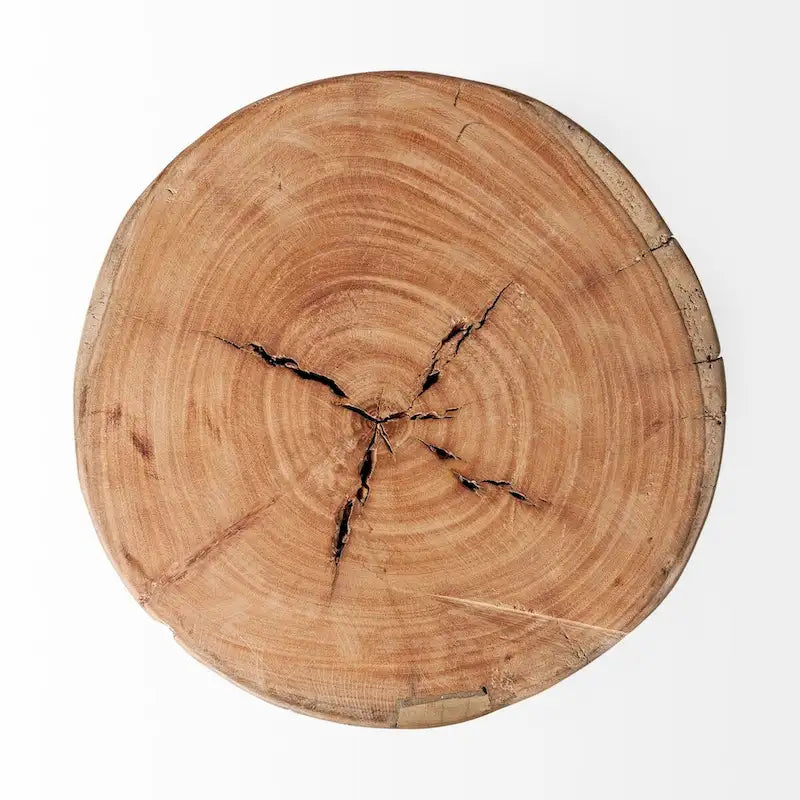 Tabouret en bois de récupération massif rustique Asco
