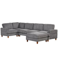 Canapé sectionnel modulable avec ottoman sectionnel d'angle en forme de L