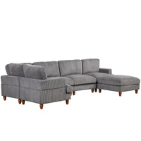 Canapé sectionnel modulable avec ottoman sectionnel d'angle en forme de L