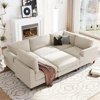 Canapé sectionnel modulable avec ottoman sectionnel d'angle en forme de L