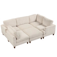 Canapé sectionnel modulable avec ottoman sectionnel d'angle en forme de L