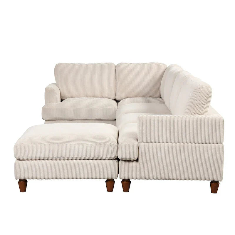 Canapé sectionnel modulable avec ottoman sectionnel d'angle en forme de L