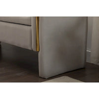 Banc de rangement en velours pour chambre à coucher avec garniture en métal doré pour salon, chambre à coucher, intérieur