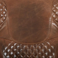 Fauteuil à oreilles en cuir pleine fleur Aspen Pasargad Home, Marron - L81xP88xH85