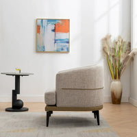 Fauteuil baril bicolore moderne en tissu