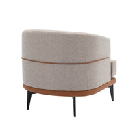 Fauteuil baril bicolore moderne en tissu