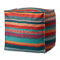 Pouf Alexander Home rayé bohème du Sud-Ouest