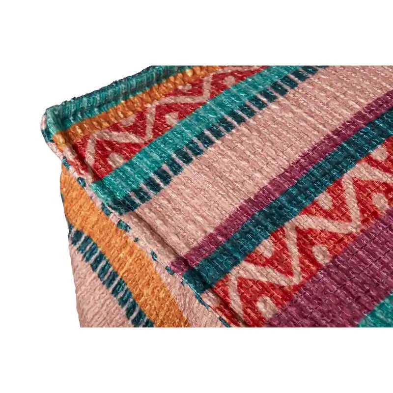 Pouf Alexander Home rayé bohème du Sud-Ouest