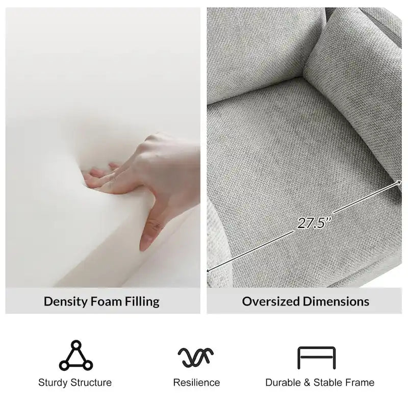 Fauteuil inclinable pivotant Barry Modern 38 Power Rocking Swivel Nursery Recliner avec ports USB lot de 2 par HULALA HOME