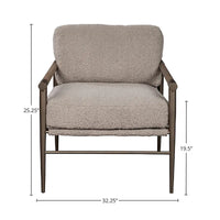 Fauteuil d'appoint rembourré McNeal, Gris lavé