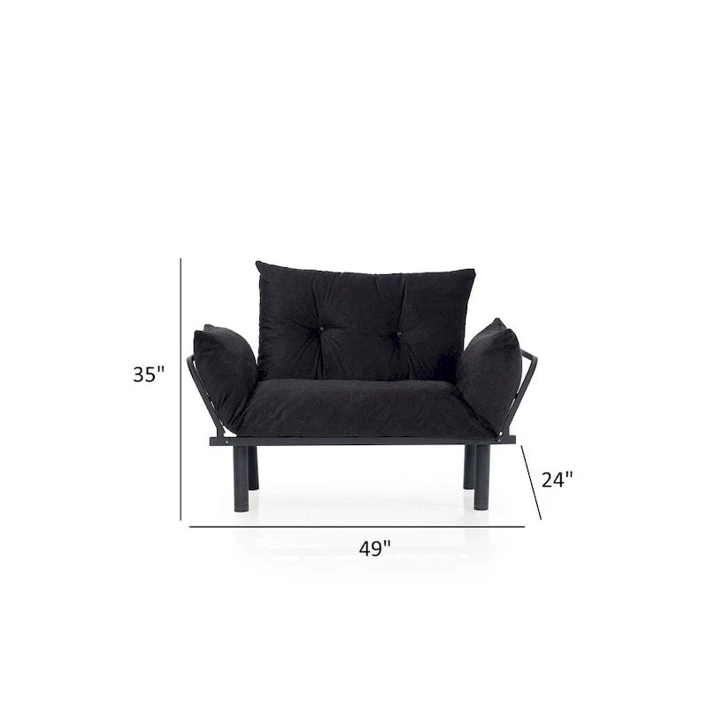 Causeuse futon Sona, cadre pliable
