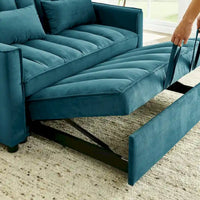 Causeuse-canapé moderne en velours avec lit escamotable, convertible 3 en 1 pour salon canapé-lit