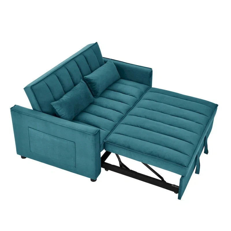 Causeuse-canapé moderne en velours avec lit escamotable, convertible 3 en 1 pour salon canapé-lit
