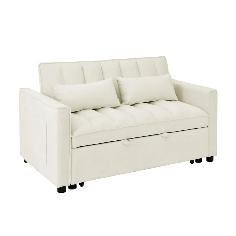 Causeuse-canapé moderne en velours avec lit escamotable, convertible 3 en 1 pour salon canapé-lit