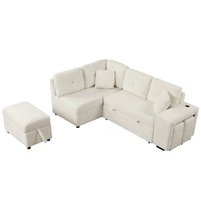 Canapé-Lit Sectionnel Escamotable Convertible 87.7 pouces