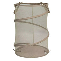 Panier à linge en maille escamotable, armature en acier à ressort, doublure en maille pour la circulation de l'air, grande capacité, montage facile, rangement compact