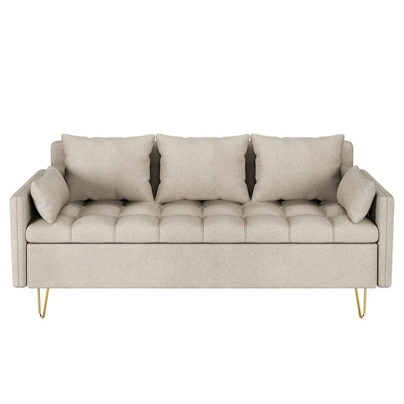 Canapé 3 places en cuir GIMMYFIVE avec coussin, canapé de salon